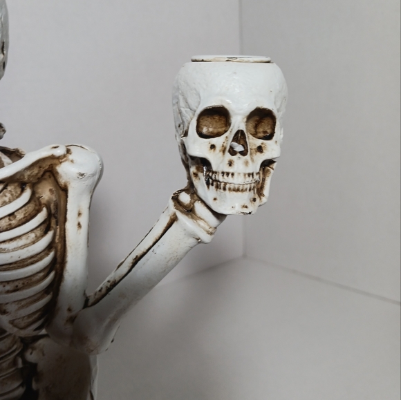 Martha Stewart Halloween Skull Gothic Candelabra 3 Arm Taper Candle Holder - Picture 4 of 15